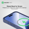 Amazing Thing Matte Pro Magnetic Case iPhone 15 Pro Max - Blue + EZ Full cover tempered glass screen protector installation kit for iphone 15 Pro Max