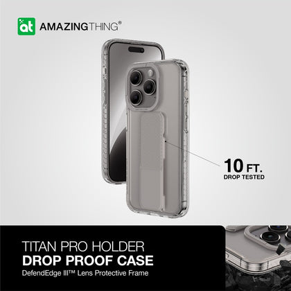 Amazing Thing Titan Pro Holder Drop-proof Case | iPhone 15 Pro Max - Grey