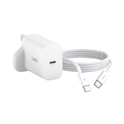 Lanex 30W Adapter with TypeC to TypeC Cable 1m