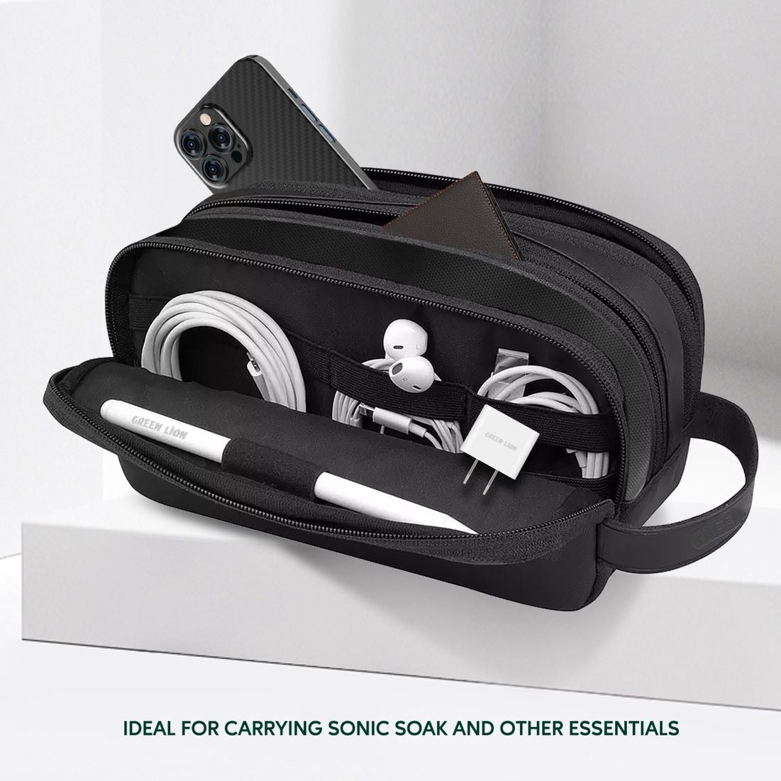 Green Lion Elegant Pouch - Grating Black - شنطة للإكسسوارات من شركة قرين لايون