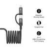 كابل موماكس 60 واط Mag.Link Duo المغناطيسي USB-C إلى USB-C و Lightning بطول 1 متر