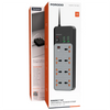 Porodo 3000W | 7AC Universal Power Strip with 6 USB Ports (4C + 2A) - Gray