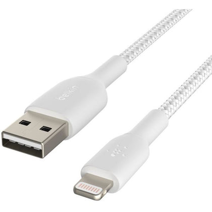 Belkin Braided USB-A to Lightning Cable (1m / 3.3ft, White)