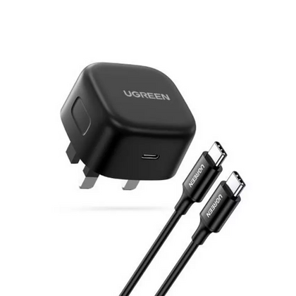 UGREEN USB-C 25W PD Charger With C-C 2M Cable (Black )