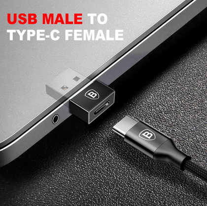 Baseus Exquisite USB Male To Type-C Female Adapter Converter Black