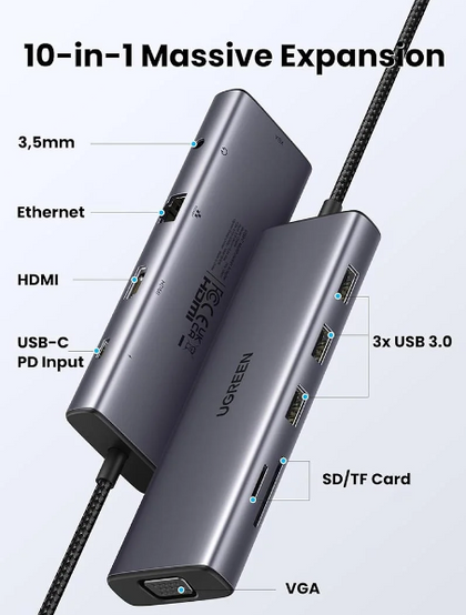 Ugreen 10-in-1 Type C Hub With Ethernet