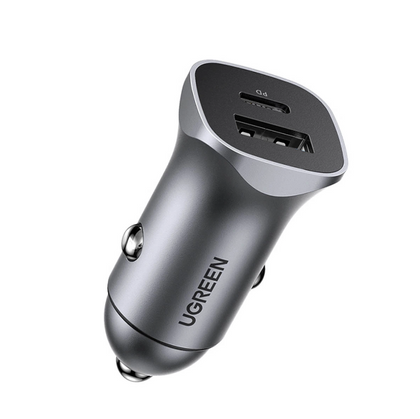 Ugreen Fast Car Charger USB-A / USB-C 30W PD PPS Gray (CD130)