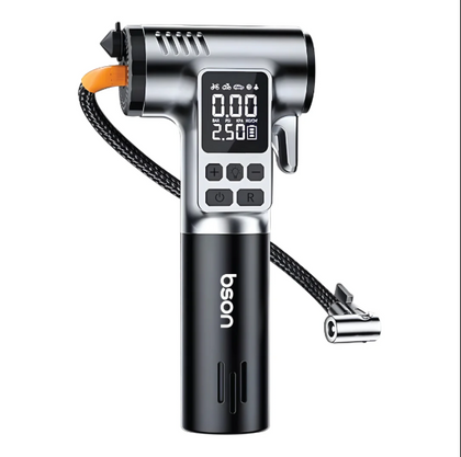 Bson Hammer Tire Inflator, 4 in 1 Multi-Function Emergency Tool Used for Cars, Motorcycles, Bikes, Balls, & Daily Use, Portable Air pump with LED Lightning, Belt Cutter, & Glass Breaker, 150 PSI pump with Type-C Charging