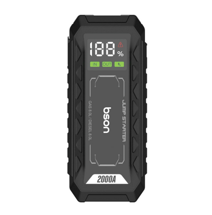 Bson Turbo Kick Jump Starter – 16000mAh, QDSP Quick Start, Up to 8L Gas/Diesel Engines, 3-Mode Dual Brightness LED Light, Power Bank Function