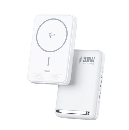 WiWU IQ2 Fast Charging strong magnetic attached with zinc alloy portable stand 10000mAh Power Station Wi-P031