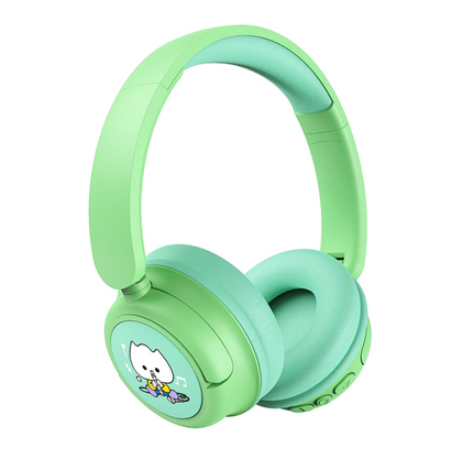 WiWU Wireless headphone for Kids Comfortable PU leather Long Working time - Green