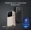Momax 1-Pac⁺ 10000mAh 3in1 Hybrid GaN Battery Pack with Built-In Retractable Cable - Titanium(Copy)