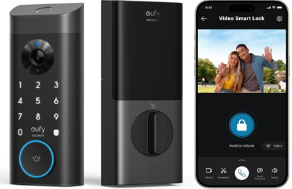 eufy Security Video Smart Lock E330, 3-in-1 Camera+Doorbell+Fingerprint Keyless Entry Door Lock, Smart Built-in Wi-Fi Deadbolt for Front Door, Auto Lock, App Remote Control, Easy Installation