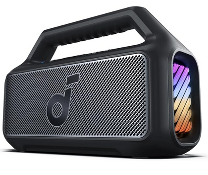 soundcore Boom 2 By Anker, Outdoor Speaker, 80W, Subwoofer, BassUp 2.0, 24H Playtime, IPX7 Waterproof, Floatable, RGB Lights, USB-C, Custom EQ, Bluetooth 5.3, Portable for Camping, Beach, and Backyard