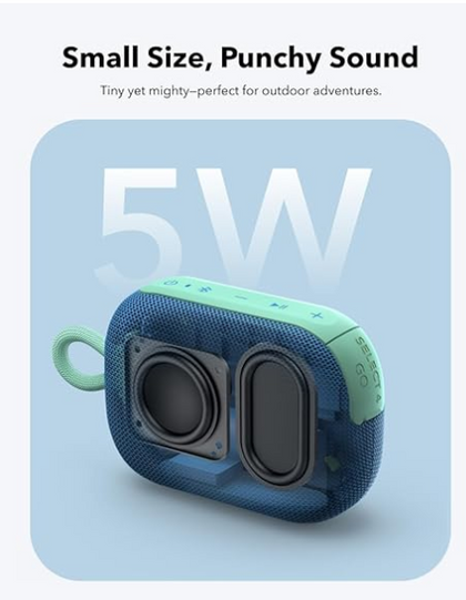 soundcore Select 4 Go Bluetooth Shower Speaker by Anker, IP67 Waterproof/Dustproof, Portable Wireless Speaker, 20H Playtime, Floatable, Powerful Sound, Electronics for Outdoors/Home/Office/Travel-Blue