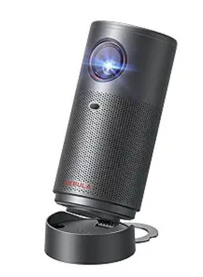 NEBULA Capsule Air Google TV Projector, Officially Licensed Netflix, 720p Smart Mini Projector with Wi-Fi and Bluetooth, 2 Hours of Playtime, Dolby Digital, Ultra Portable for Any Space