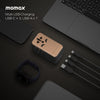 شاحن Momax 1-World للسفر بأربعة منافذ GaN بقوة 170 واط + كابل USB-C - حجر رملي