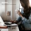 شاحن Momax 1-World للسفر بأربعة منافذ GaN بقوة 170 واط + كابل USB-C - حجر رملي