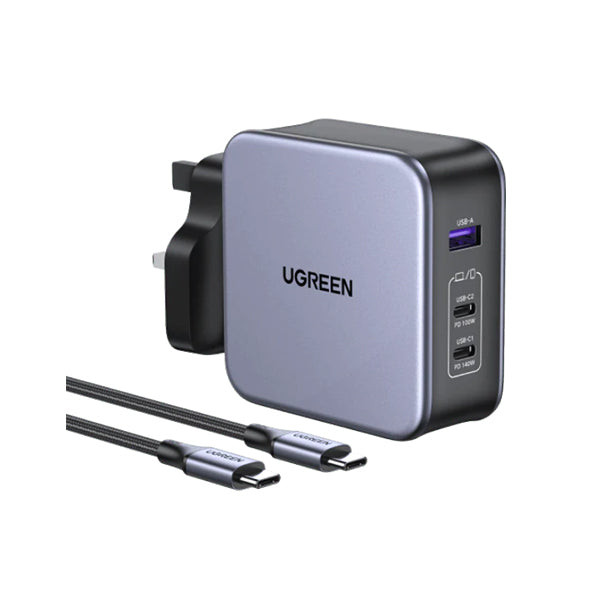 Ugreen Nexode 140W GaN Wall Charger 3-Ports with Type C to Type Cable (240W)