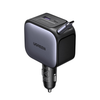 UGREEN Nexode 145W Car Charger with Retractable USB-C Cable Fast Charging Adapter USB-C and USB-A Car Charger, Gray | EC604-55910