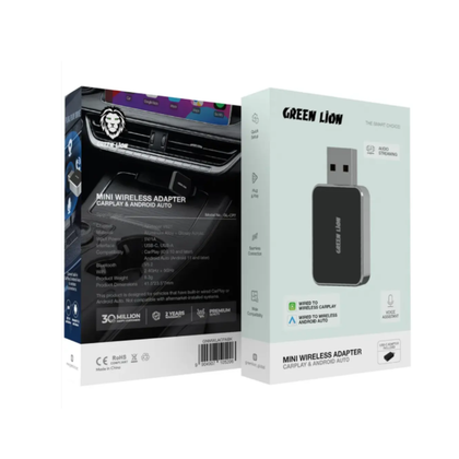Green Lion Mini Wireless Adapter CarPlay & Android Auto - Black