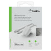 Belkin Wall Charger 20W White With USB Type-C to Lightning Cable 1m - شاحن جداري سريع و صغير بمنفذ تايب-سي ٢٠ واط مع كيبل ايفون معتمد من ابل من شركة بيلكن