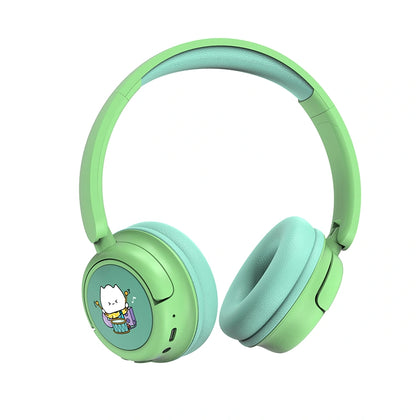 WiWU Wireless headphone for Kids Comfortable PU leather Long Working time - Green