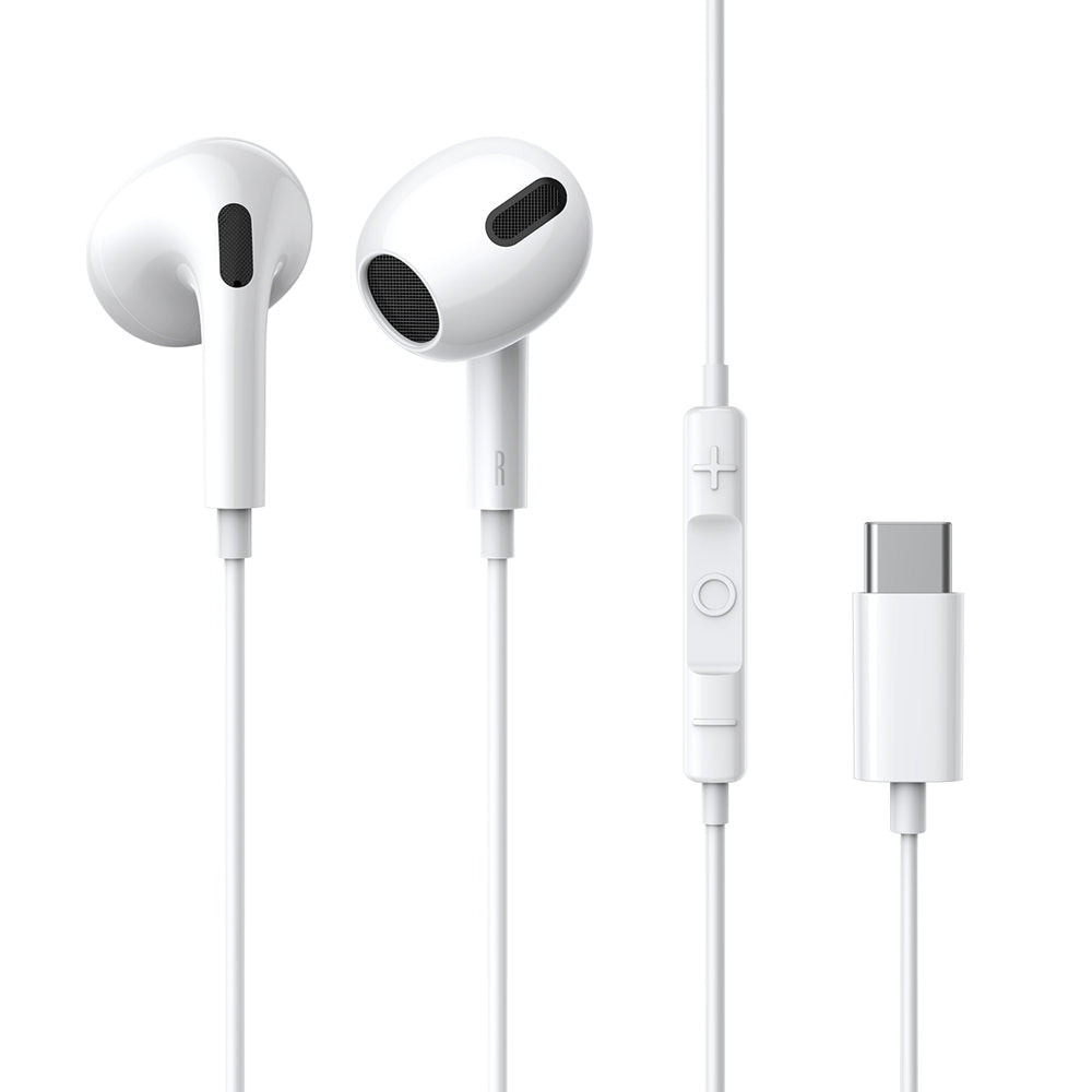 Baseus encok c17 in-ear wired headphones with usb type c microphone - white