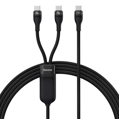 Baseus Flash Series Ⅱ Fast Charging Cable 2in1 USB-C - 2xUSB-C 100W 1.5m black