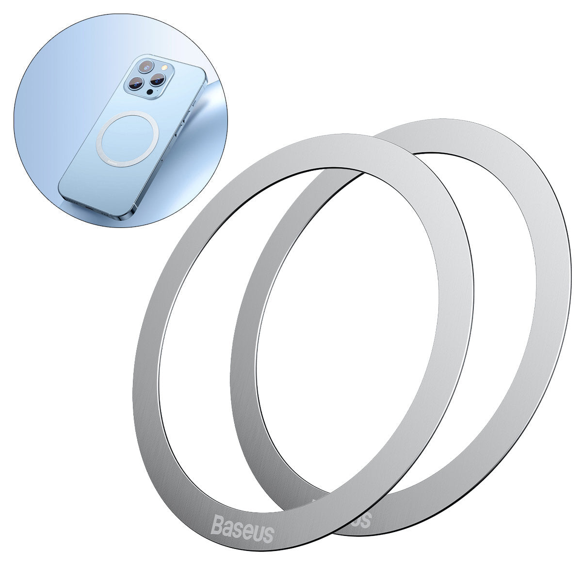 Baseus Halo Series magnetic ring (2 pcs/package) silver