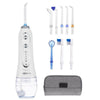 H2ofloss Water Flosser for Teeth Cordless, Oral Irrigator Dental with 5 Modes and 6 Nozzle Jets, 300ML USB-C Tooth Flosser for Brace Care, Dental Jet Flosser for Travel/Home - White