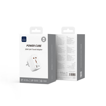 Wiwu Wi-UA008 GaN Tech PD Fast Charging Travel Charger 30W 3 Pin Plug