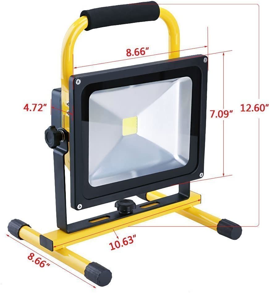 Rechargeable Portable LED 30W Work Light with Stand - مصباح عمل منزلي كلاسيكي - متعدد الوظائف