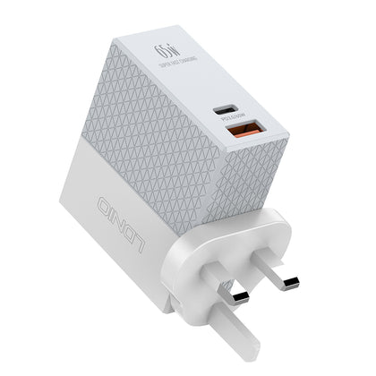 LDNIO A2620C 65W PD & QC 3.0 USB Type-C (2 Ports) High Power Charger Adapter