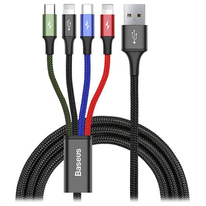 Baseus 4 in 1 Rapid Series Cable (1 Type C, 1 Micro USB, 2 Lightning) - 1.2 m