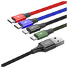 Baseus 4 in 1 Rapid Series Cable (1 Type C, 1 Micro USB, 2 Lightning) - 1.2 m