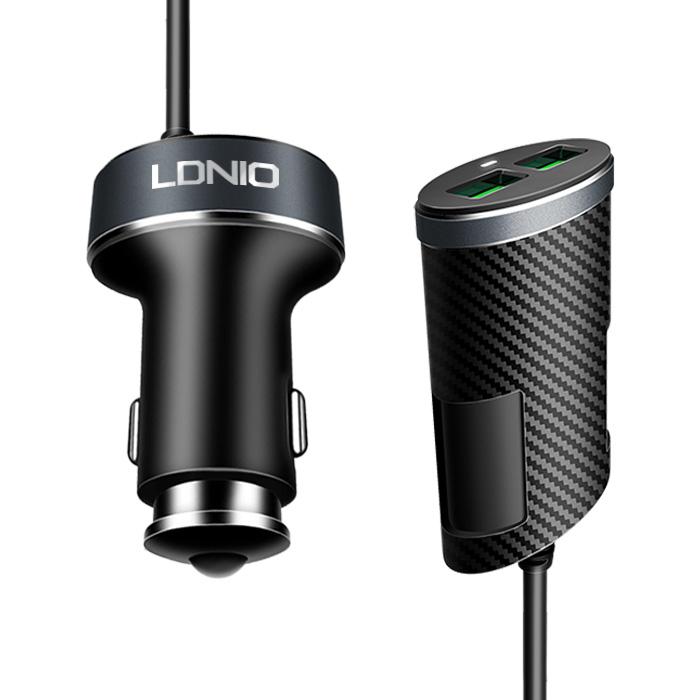 LDNIO C502 5.1A 4 Ports Front & Back USB Car Charger