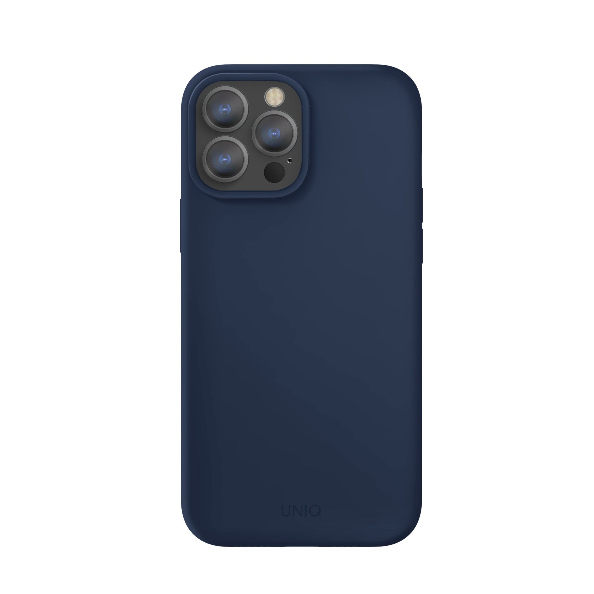 Uniq Iphone 13 Pro Max Hybrid Lino Mobile Cover / Case - MARINE (BLUE) - كفر سليكون من شركة يونيك