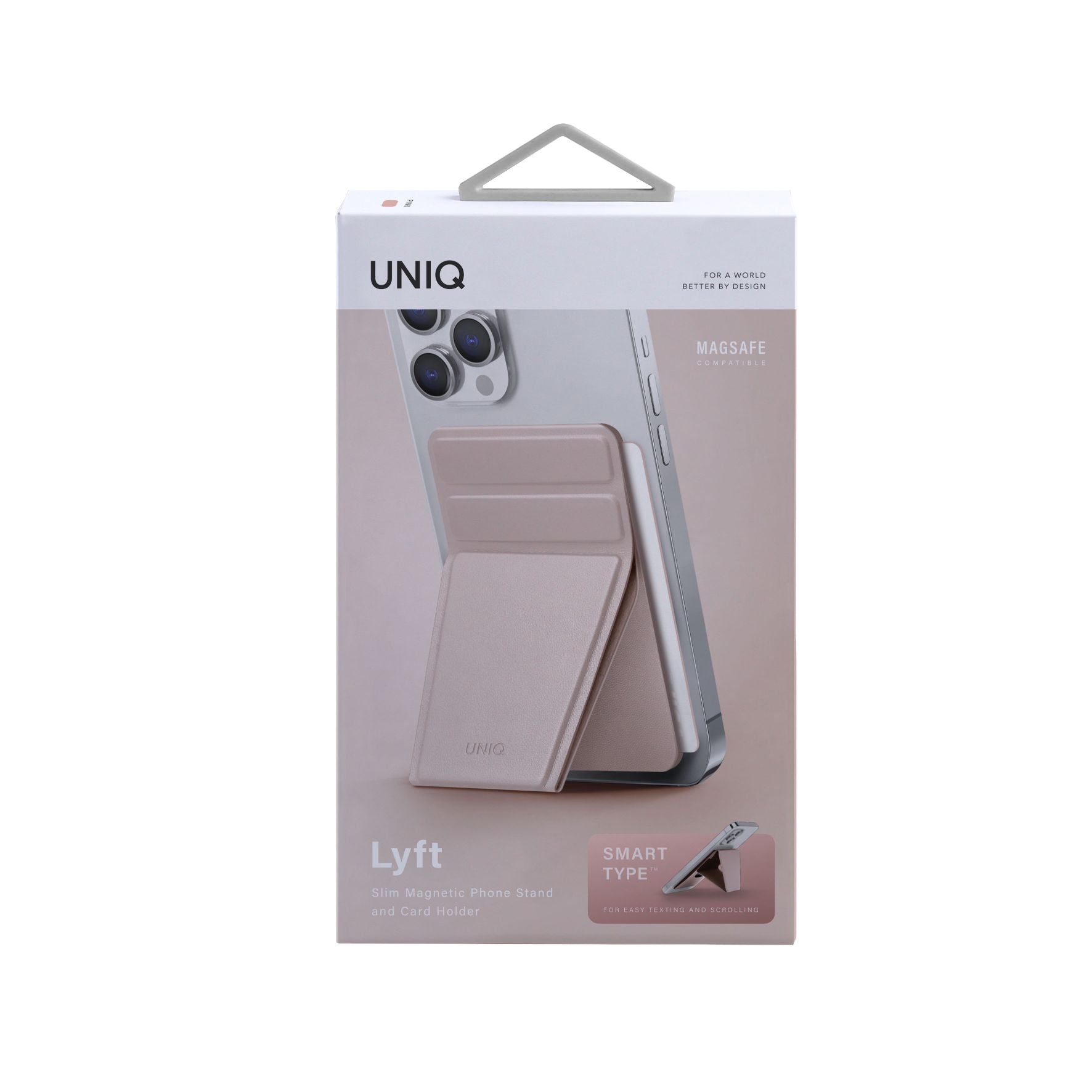 Uniq Lyft Slim Magnetic Phone Stand / Grip and Card Holder Case - Pink