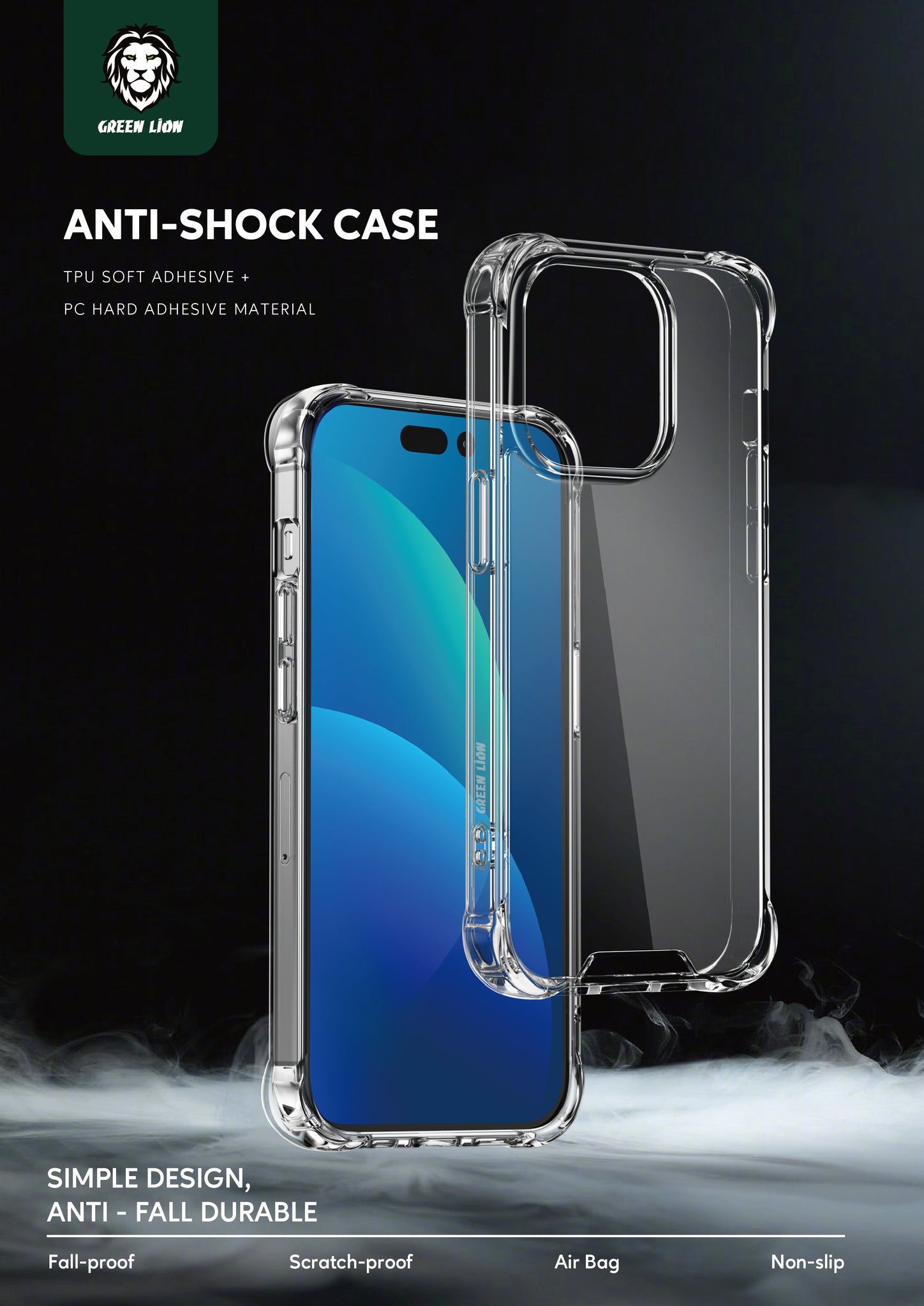 Green Rocky Series 360° Anti-Shock Case for iPhone 14 Pro Max