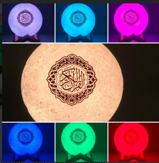 SQ-510 Moon Lamp Quran Speaker with 7 colors and Remote Control - مكبر صوت بتصميم مصباح بشكل قمر للقرآن