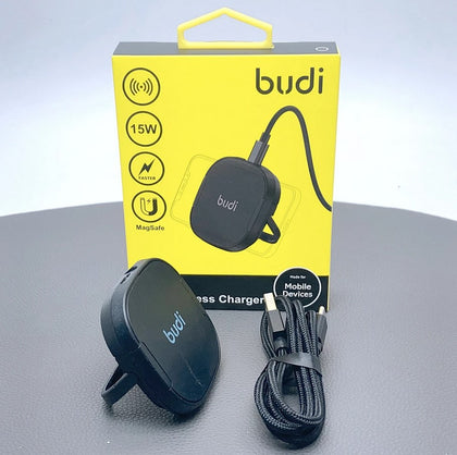 BUDI MagSafe 15W Wireless Charger - شاحن ماج سيف مغناطيسي و يعمل بالتحريض اللاسلكي