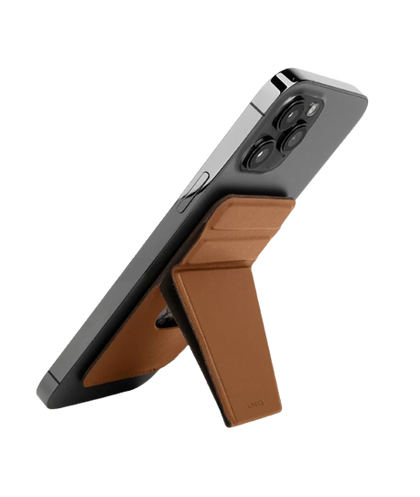 Uniq Lyft Slim Magnetic Phone Stand / Grip and Card Holder Case - Brown