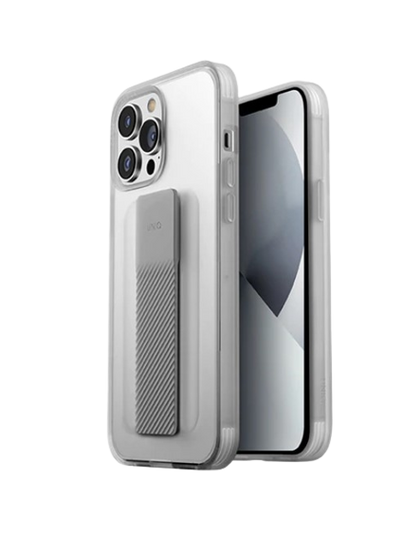 Uniq Iphone 13 Pro Max Hybrid Heldro Mount case / cover  - DOVE (MATTE CLEAR) - كفر حماية مع قبضه مغناطيسيه من شركة يونيك
