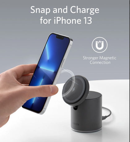 Anker 623 Magnetic Wireless Charger Snap.Charge.Flip (MagGo) - Interstellar Gray