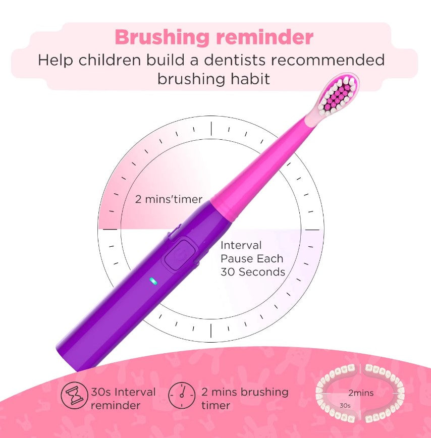 Fairywill Kids 2001 Electric Toothbrush - Pink