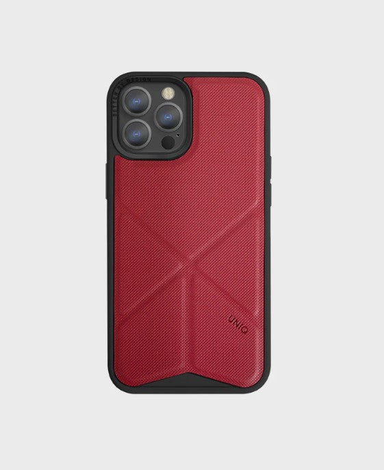Uniq Iphone 13 Pro Max Hybrid Transforma Mobile Cover / Case for with Magsafe Compatibility - CORAL (RED) - كفر حماية مع ستاند و مق سيف من شركة يونيك