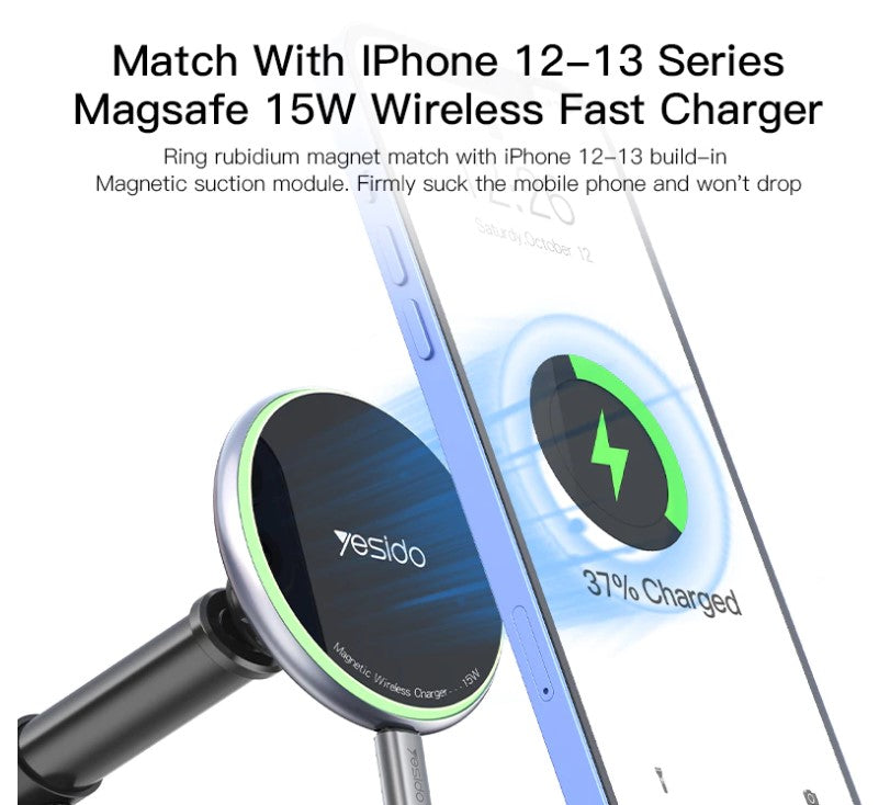 Yesido 15W Wireless Charger Magnetic Holder – C132