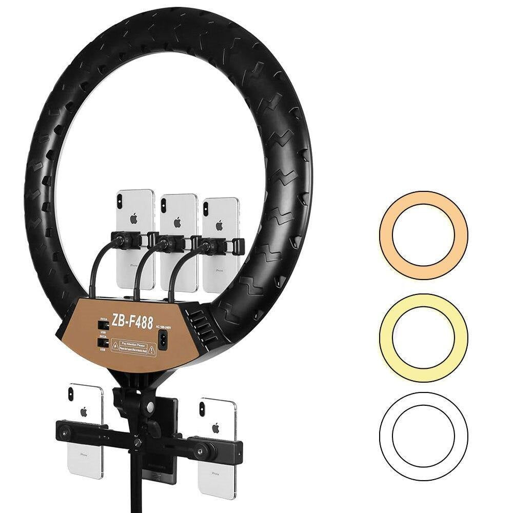 Ring Light ZB-488 with 3 Phone Holders 22 Inch