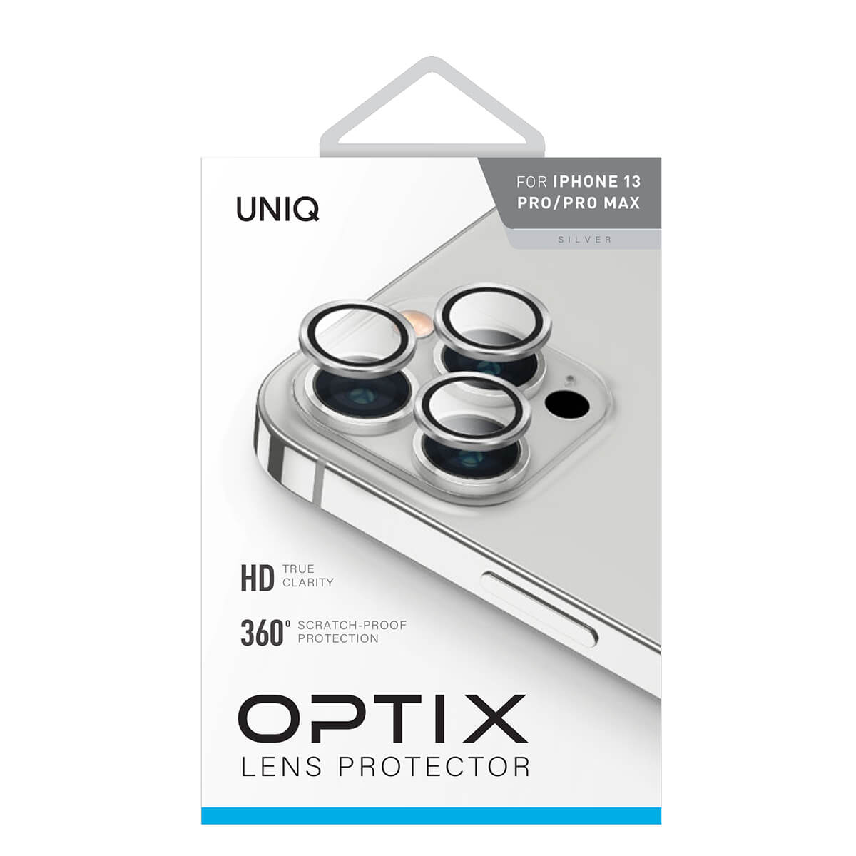 Uniq iPhone 13 Pro / 13 Pro Max Optix Camera Tempered Glass Lens Protector - SILVER